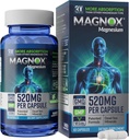 MAGNOX® 520 Ø Magnesium Supplement 520mg of High Absorption Magnesium for Men & Women with Dead Sea Minerals  3X Más Absorción ← Fórmula patentada Silencio