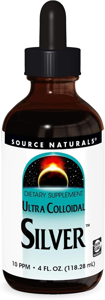 Fuente Naturales Ultra Colloidal Plata - Suplemento líquido para soporte de sistema inmune - 4 oz