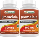 Mejores Naturales Bromelain 500mg 120 Tabletas (120 Cuenta (Pack of 2))
