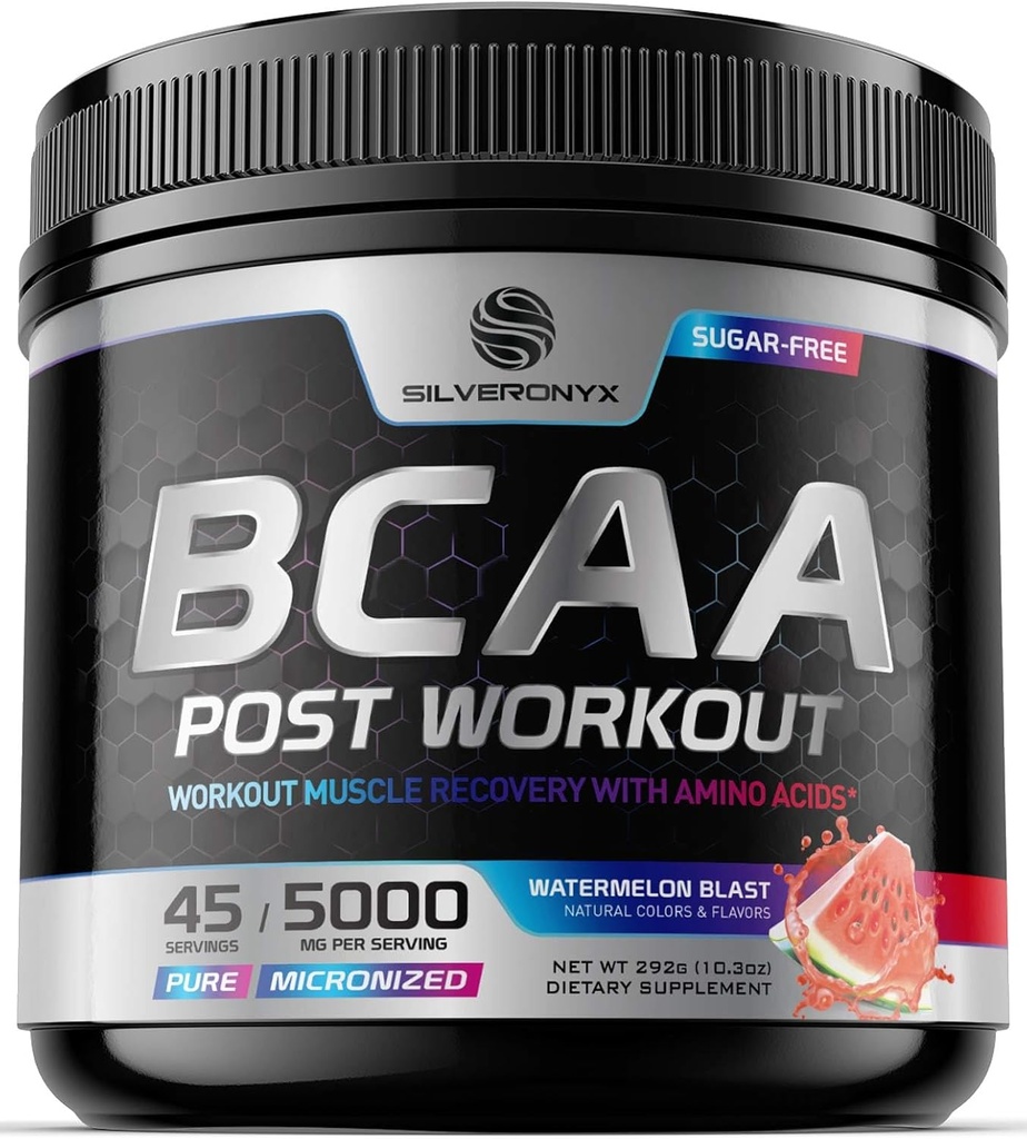 Powder de la bebida de recuperación muscular con BCAA, L-Glutamina & Amino Acids - Mejores suplementos de recuperación muscular para el entrenamiento de postes - Sugar gratis, Ramada de la cadena Aminoácidos Suplemento para Mujeres & Hombre - 45 Servimientos