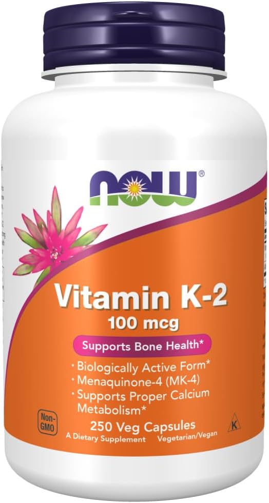 AHORA Alimentos Vitamina K-2, 250 Cápsula vegetal