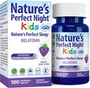 Chicas perfectas de la naturaleza para niños minusválidos Melatonin 1mg Ø 100 Tablas agradables Silencio Natural Grape Flavor ¦ Sugar Gratis ← Vegan TEN Gluten Free ← Drug Free ← Tamaño