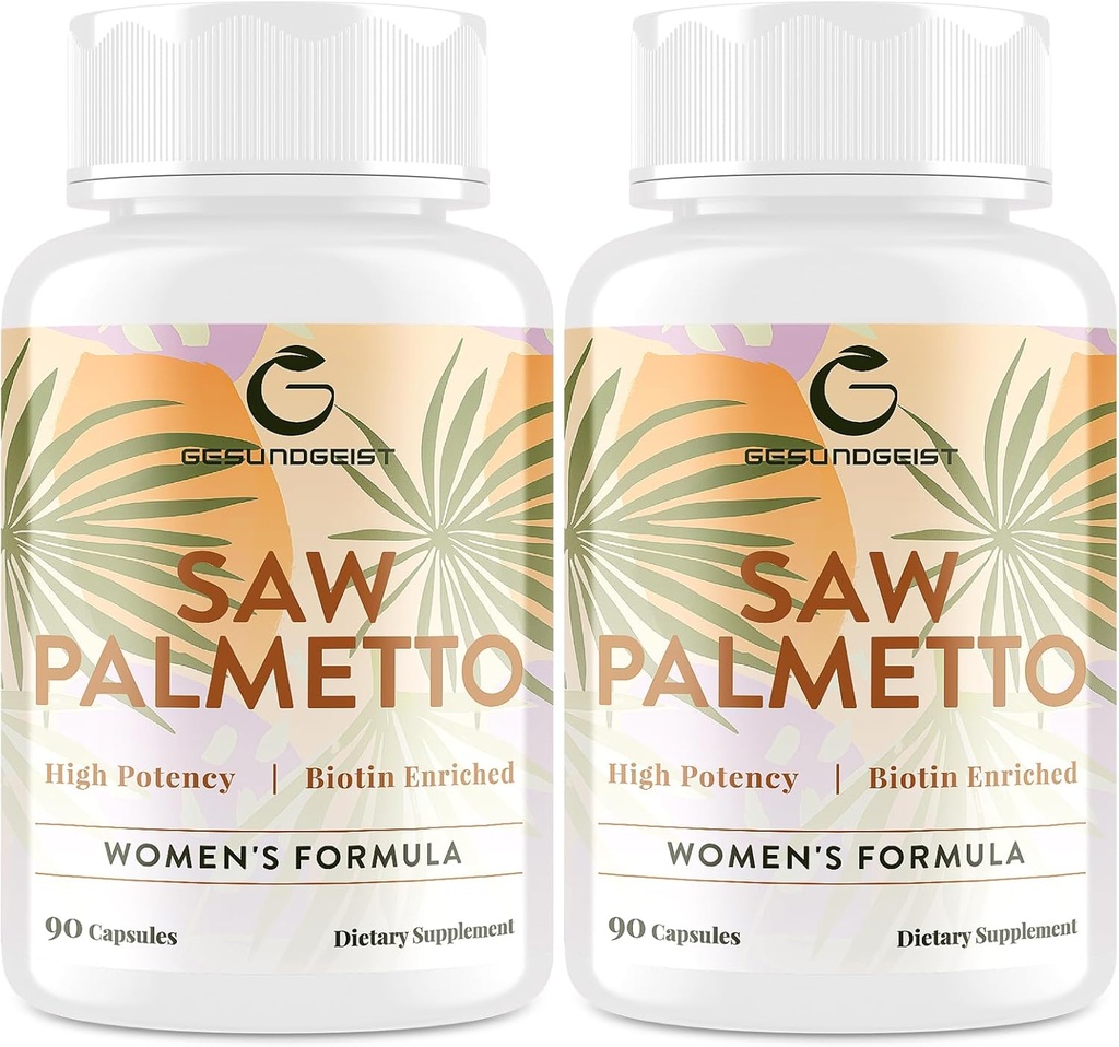 Saw Palmetto for Women Hair Loss - DHT Blocker con 5-en-1 Blend for Hair Growth, Skin & Nails, Urinary Wellness - Extra Strength Saw Palmetto Suplemento - 180 Capsules