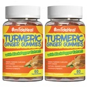 Turmeric Curcumin Gummies 500mg, con Turmeric Root Extract, Ginger Root, Black Pepper Extract, Antioxidant Support, Orange Flavor Gummies, 60 Conde (Pack of 2)