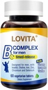 Complejo Lovita Timed-Release B para Hombres Silencio 8-Hour Energy & Nutrient Metabolism Apoyo con 10 vitamina Bs, Tabletas Vegetarianas (60 Cuenta)