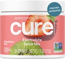 Cure Hydration ¦ Plant-Based Electrolyte Drink Mix Silencio No Añadido Sugar Silencio FSA-HSA Silencioso de alivio de la deshidratación Hecho con agua de coco Fresa Kiwi