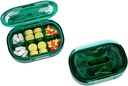 Caja de Píldora pequeña, Caja de Píldora de Moistura, Organizador de Píldora de Viajes para Púrpura de bolsillo, Medicina diaria portable Vitamina, Aceite de Pesca, Suplemento (Grande)