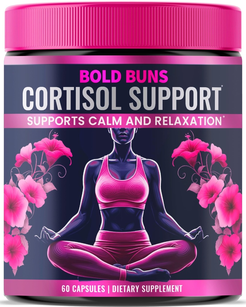 Cortisol Support for Women - Stress & Mood Balance Supplement with Sensoril® Ashwagandha, Magnolia Bark, L-Theanine & Phosphatidylserine - Supports Calm, Focus & Sleep Quality (60 Vegan Capsules)