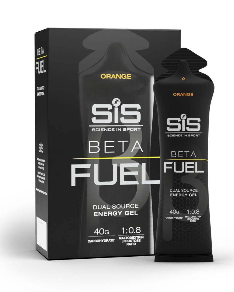 Science in Sport BETA Fuel Gel - Dual-Source Energy Gel - Isotonic Gel - Fast-Absorbing Carbohydrate Energy - Sports Nutrition - Easy on Stomach - Portable - Orange Flavor - 6-Pack