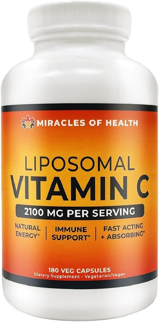 Vitamina Liposomal C 2100mg ← 180 Veggie Capsules, 60 Day Supply