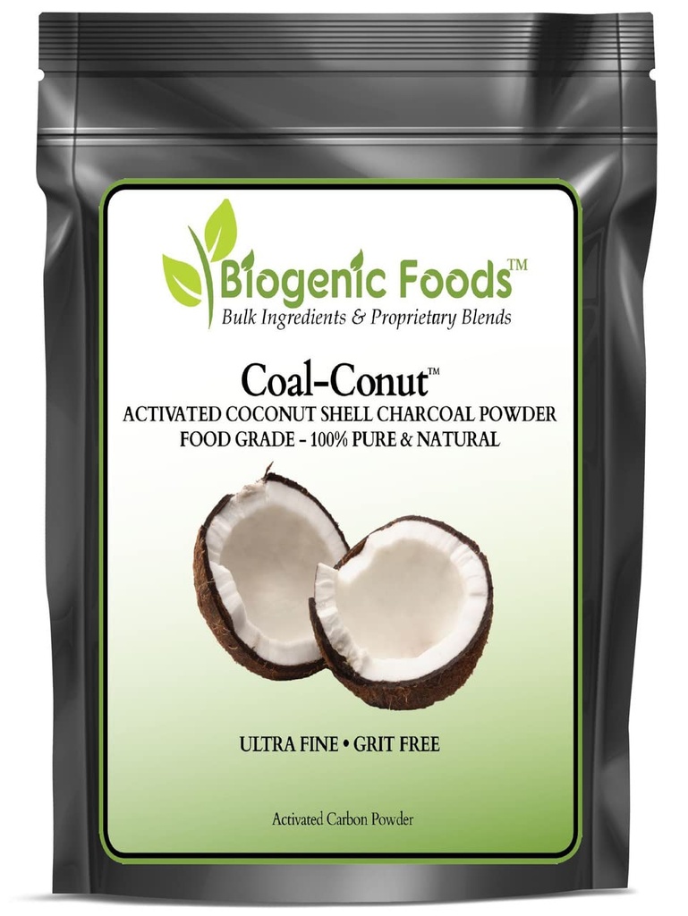 Coal-ConutTM - Cacahuete activado Shell Charcoal Powder de Grado de Alimentos de Husk fino (Ultra-Fine) - Uso orgánico Aprobado