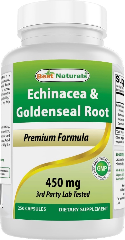 Mejores Naturales Echinacea Goldenseal 450 mg 250 Caps