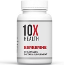 10X Salud Berberina Suplemento 500mg - Contiene Dihidroberina Suplemento para una mejor absorción - Apoyos Cardiovascular & Gut Health Suplementos para Hombres Mujer - 30 cápsulas