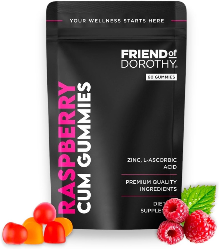 Raspberry C*M Gummies – Mejora el volumen de esperma y carga – Suplemento de volumen de semen – 60 cápsulas