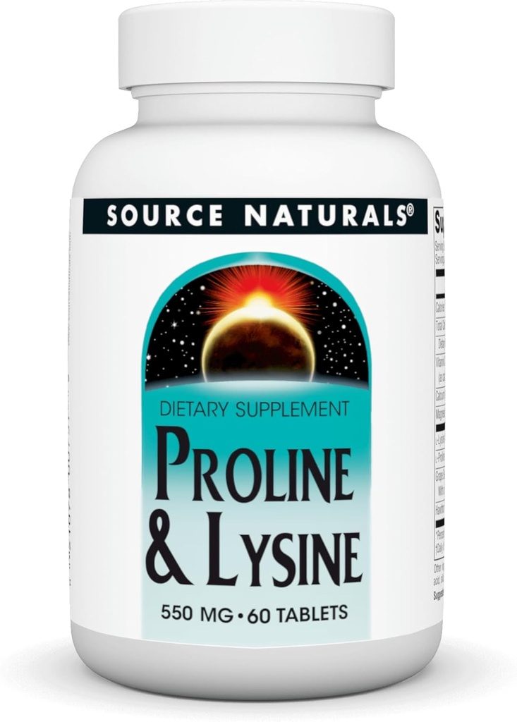 Fuente Naturals L-Proline & L-Lysine, 550mg - 60 Tablets
