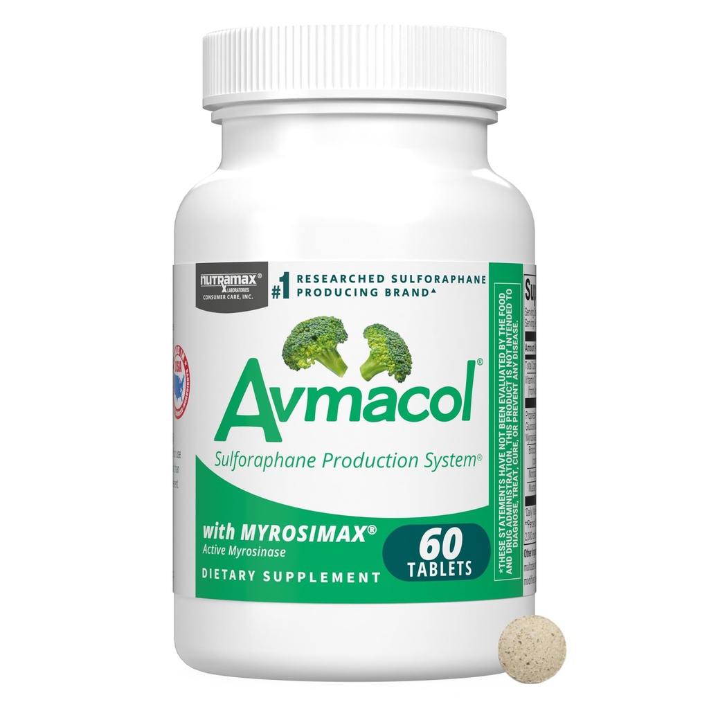 Nutramax Avmacol #1 Sulforaphane Producing Brand, Nutramax Laboratories Consumer Care Supplement for Detoxification, Antioxidant Support and Global Wellness, 60 Tablets