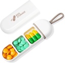 Toplive Organizador de píldoras de viaje, Portable Pill Container Mini Organizador de píldoras diarias, Caja pequeña de píldoras Viajar Medicina Organizador Pocket Vitamina Suplemento Fish Oil Box, White Grey