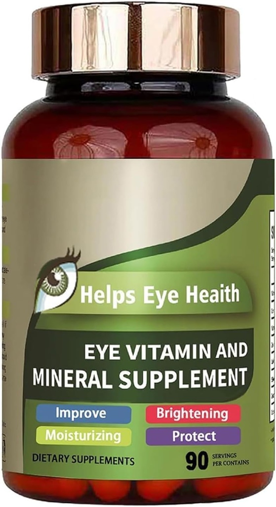 Vitamina Ojo & Suplemento Mineral con Luteina, Zeaxantina, apoya el Estreno Ojo, Visión Salud para Adultos con Vitaminas C & E, Vitamina Ojo vegano