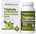 Triphala Capsules Extract Ratio (8:1) 40% Amla, Haritaki & Bibhitaki para la desintoxicación diaria, limpieza, " Rejuvenecimiento de 60 cápsulas Vege