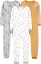 Joyas simples de los bebés de Carter 3 pack Snug Fit Footless Cotton Pajamas