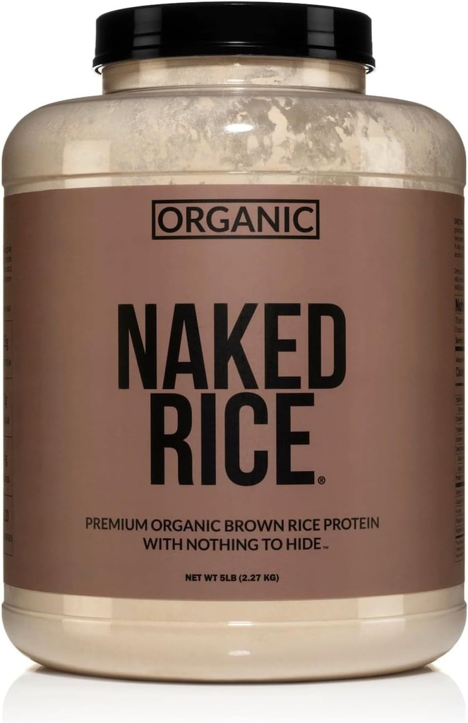 Naked Rice - Orgánica Brown Rice Protein Powder - Vegan Protein Powder - 5Lb Bulk, GMO Gratis, Gluten Free & Soy Free. Proteína de base vegetal, sin ingredientes artificiales - 76