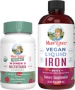 Multivitamina de MaryRuth Gummies for Women (Cherry & Raspberry) & Iron Liquid Supplement (Berry) ← Clean Label Project Verified® ← USDA Organic, Vegan, Non-GMO ← Belleza, Inmunidad & Salud general
