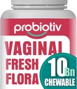 Probióticos de Vaginal Chewable para Mujeres 10 Billones CFU + Prebióticos Orgánicos — Apoya la Salud Vaginal, mantiene el equilibrio de pH vaginal " promueve la frescura femenina, tabletas de sabor a fresa
