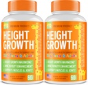 Pack de 2 Maximizador de crecimiento de altura - Hecho en EE.UU. - Aumentar la altura natural de booster & vitaminas adolescentes - Píldoras para crecer más alto en cualquier edad - Suplemento de crecimiento de huesos para adultos & niños
