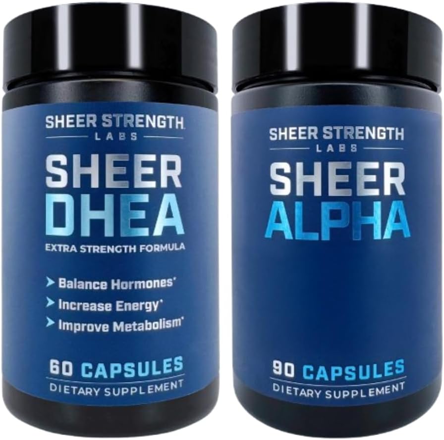 DHEA Suplemento para Hombres + Sheer Alpha - Ultimate T Boosting Stack para Hombres