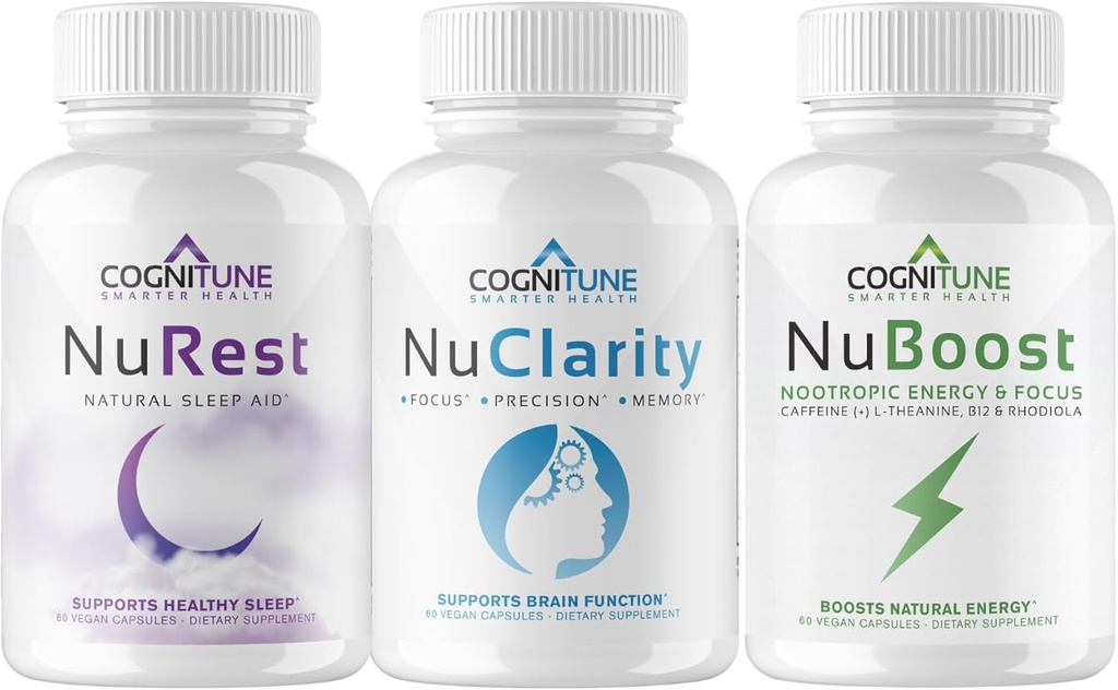 CogniTune NuClarity, NuBoost y NuRest Nootropic Stack Bundle