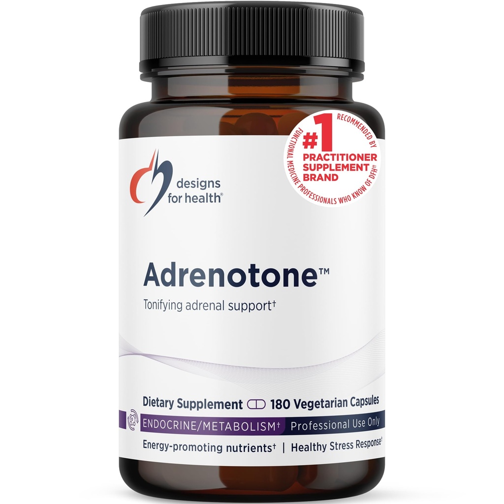 Designs for Health Adrenotone - Energy & Mood Support Supplement with Rhodiola Rosea, Ashwagandha, Vitamins B6, B2 + B5 - Designed to Support Healthy Cortisol Levels (180 Capsules)