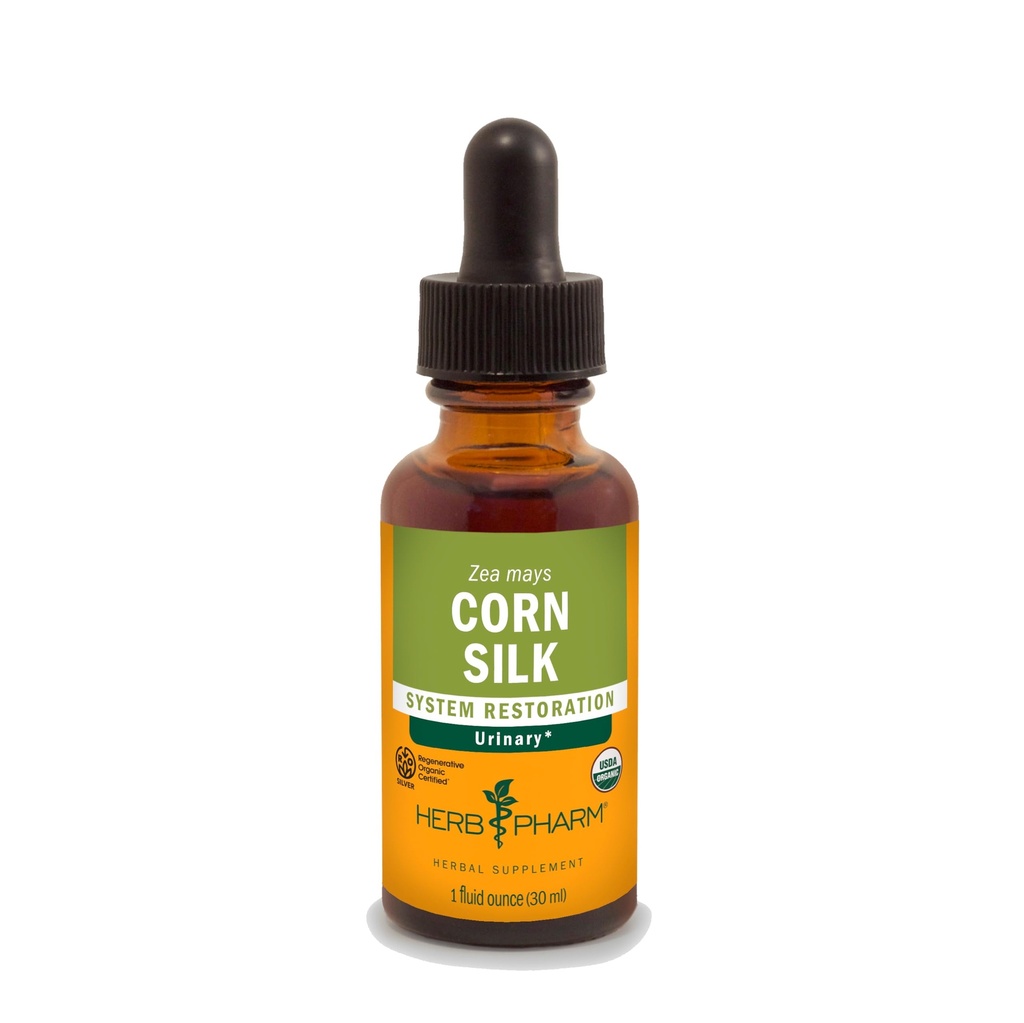 Herb Pharm Corn Silk Liquid Extract: Certified Organic for Traditional Urinary System Support, Gluten-Free, Non-GMO, Vegan, Up to ~3 Weeks Supply, 1 oz*