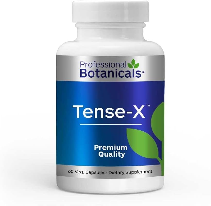 Tense-X - Natural Vegan Stress Support Suplemento, ayuda al cuerpo para lograr la relajación mental y física - 60 cápsulas vegetarianas