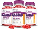 Laboratorios justificados (3 Pack Fast Ripped Keto ACV Gummies Extreme 2000MG Rápido Keto Gummies Apple Sider Vinegar Fórmulada con Pomegranate Beet Juice Powder B12 Vegan No GMO 180 Gummys