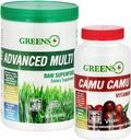 Greens+ Advanced Multi Raw Superfood Powder Healthy Organic Blend, Non-GMO, Soy/Dairy/Gluten Free Camu Vitamin C Supplement Pura Berry SuperFruit 400mg Vitamina C, 120 cápsulas vegetales