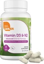 Zahler Vitamina D3 5000 UI K2 - Vitamina Avanzada D3 K2 Fórmula - Densidad ósea " Absorción de calcio - Kosher Vegetarian MK7 Vitamina K2 D3 Suplemento de vitamina - VIT D3 K2, Vitamina D K2 (60 cápsulas)