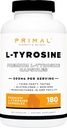 Primal L-Tyrosine Capsules (180 cápsulas / 500 mg por servidumbre)
