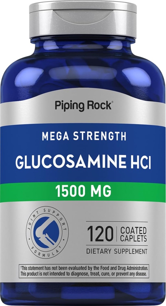 Piping Rock Glucosamine HCL 1500mg Silencio 120 Caplets  durable Mega Strength Silencio Non-GMO & Gluten Free Supplement