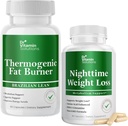 VITAMIN SOLUCIONES Píldoras termogénicas de la pérdida de peso nocturna para mujeres, cintura Trimmer & Suplementos para ruborizar para hombres y mujeres, 90 cápsulas