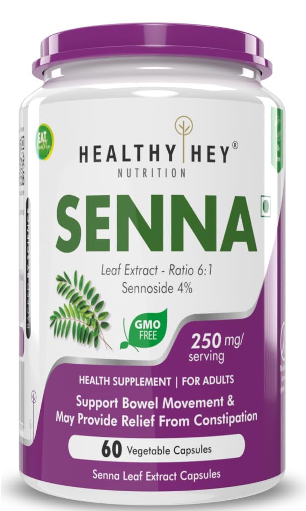 Senna Leaf Extract - Natural Laxative & Helps Bowel Movement - Ratio 6:1-60 Vegetable Capsules