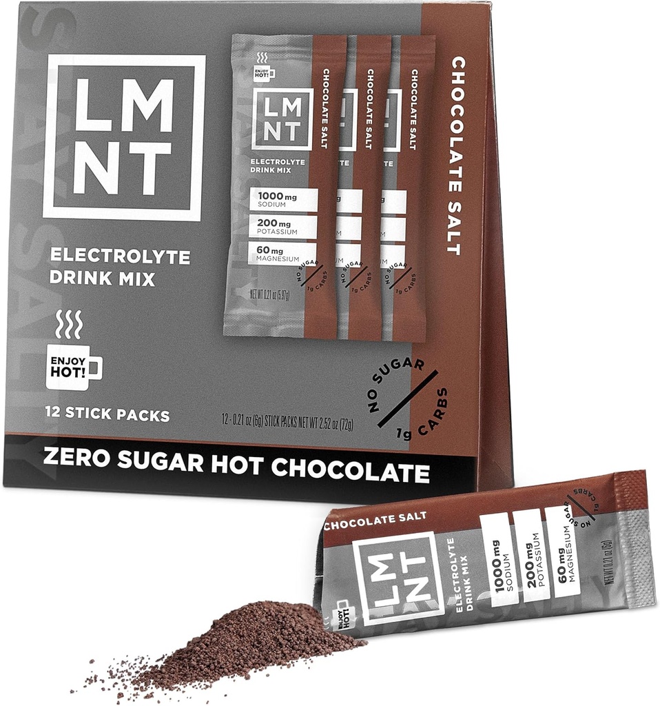 LMNT Cero Azúcar Caliente Chocolate o Mezclador de Café - Chocolate Salt
