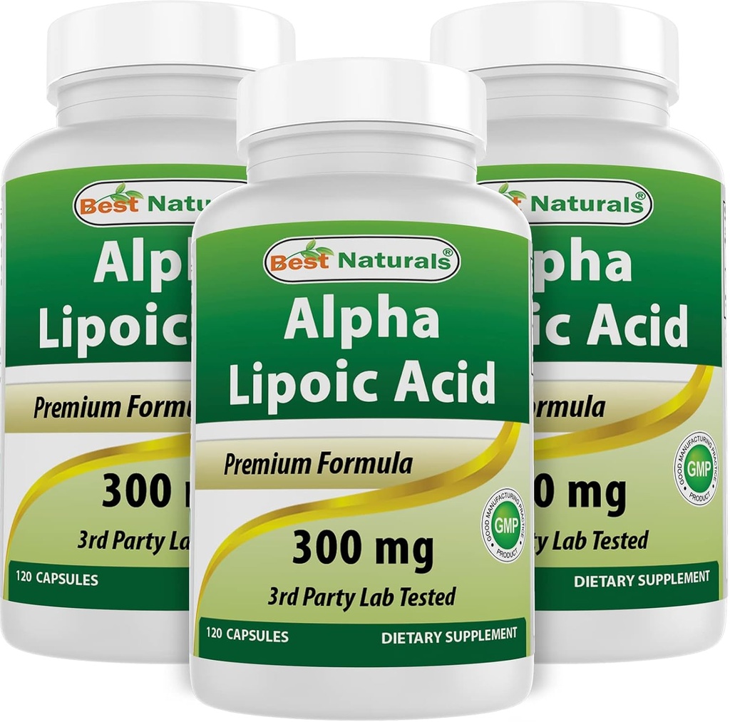 Mejores Naturales Ácido Lipoico alfa 300 mg 120 Capsules (120 Conde (Pack of 3))