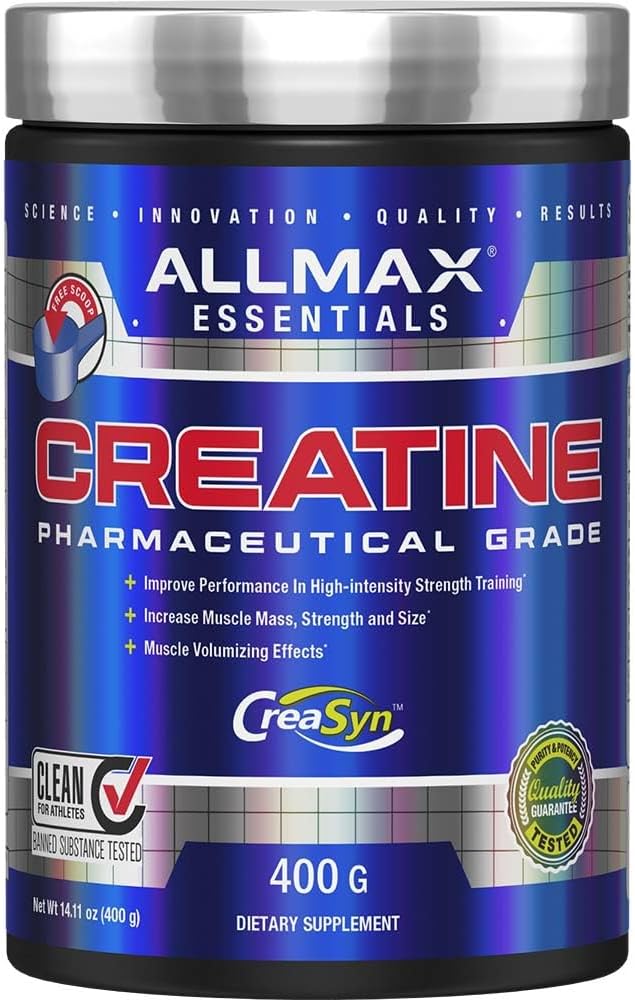 ALLMAX Nutrition - Monohidrato de Creatina, Polvo de Creatina Micronizada para la Fuerza y la Recuperación de Musculos, Gluten Free & Fast Absorbing 400g