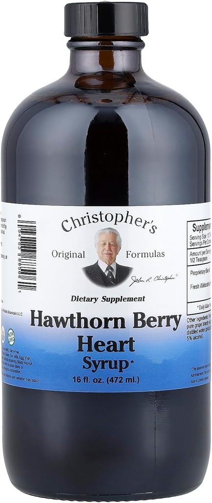 Christopher's Original Fórmulas Hawthorn Berry Heart Syrup - 16 fl oz ← Natural Herbal Blend para el bienestar general