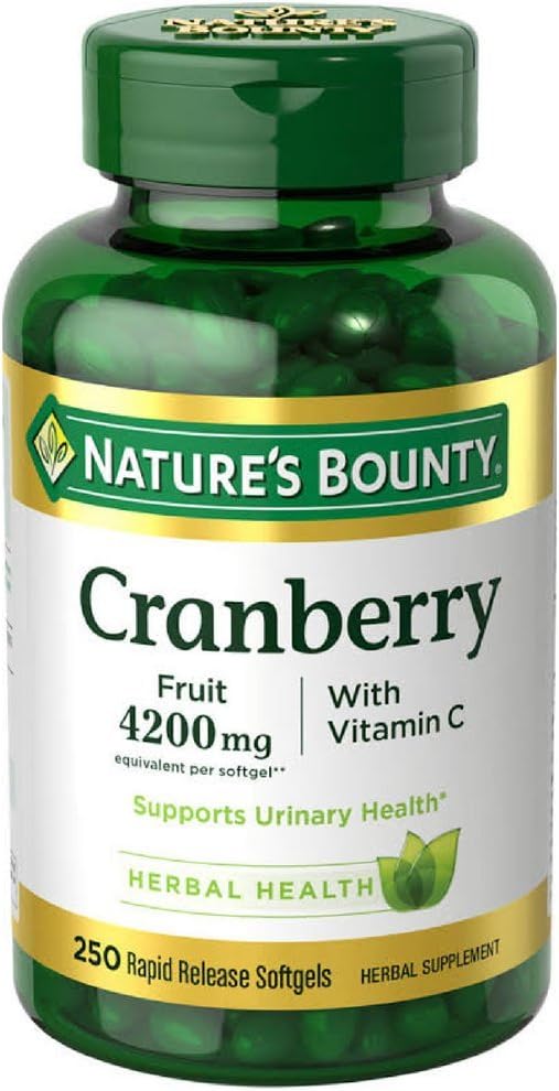 Fruta de arándano de la naturaleza 4200 mg con vitamina C, 250 Softgels (Pack of 3)