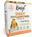 Konsyl Daily Fiber Orange 100% Natural Psyllium Husk Powder - Naturalmente endulzado - Gluten Free - 30 Stickpacks individuales