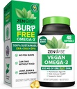 Zenwise Health Vegan Omega 3 Suplemento - Suplemento Burpless Omega 3 con DHA, EPA & DPA Ácidos grasos para la salud inmune - Aceite de pescado Alternativa de aceite de algas marinas de origen sostenible - 48 Softgels
