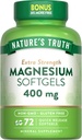 La verdad de la naturaleza Magnesio TEN 400mg TEN 72 Softgels TENIDO Relación calidad/precio Extra Strength Silencio de Magnesium Oxide TEN Non-GMO y Gluten Suplemento gratuito