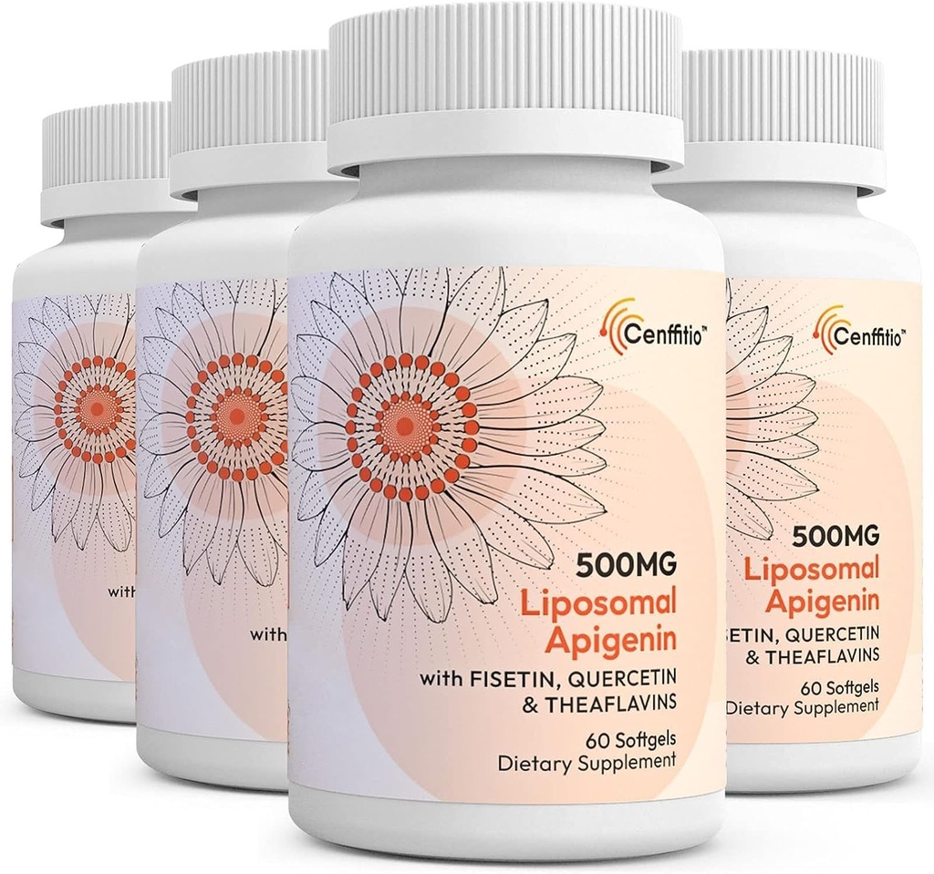 Liposomal apigenin 500mg Softgels - Optimal Apigenin Suplemento con Fisetin, Quercetin y Theaflavins - 8 Month Supply