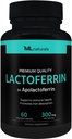 ML Naturals Lactoferrina 300 mg 60 cápsulas vegetales soporta un sistema inmunológico saludable y absorción de hierro, NSF-Certified & cGMP-Compliant